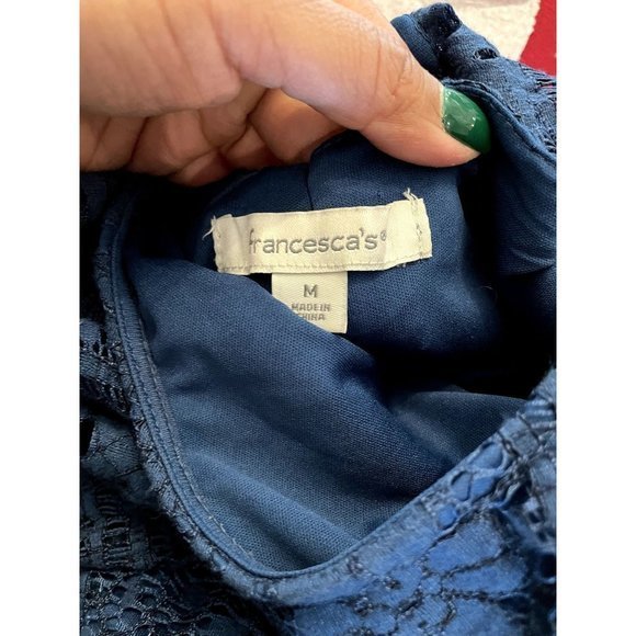 FRANCESCAS BLUE LONG SLEEVE MINI DRESS SIZE MEDIUM - Picture 3 of 3